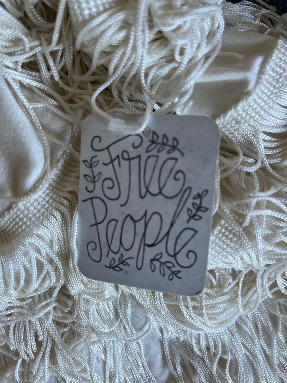 Free People White Fringe Crochet Halter Mini Dress Size S - Picture 13 of 14